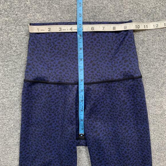 Barre3 Leggings Women XS Extra Small Blue Cheetah High Rise Wide Waistband Yoga - Picture 6 of 11